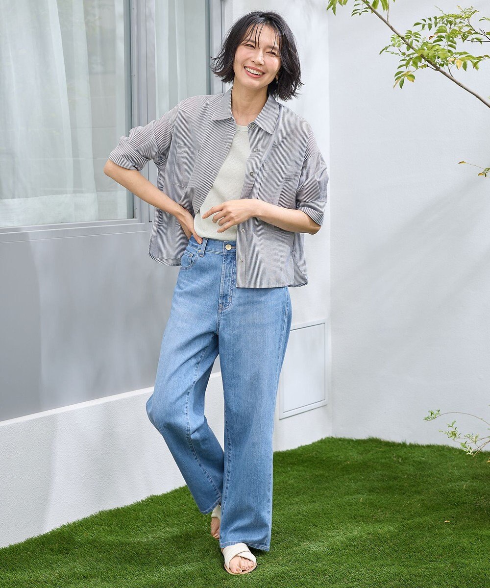 ANY コットンエアーウォッシュ5分袖シャツ 