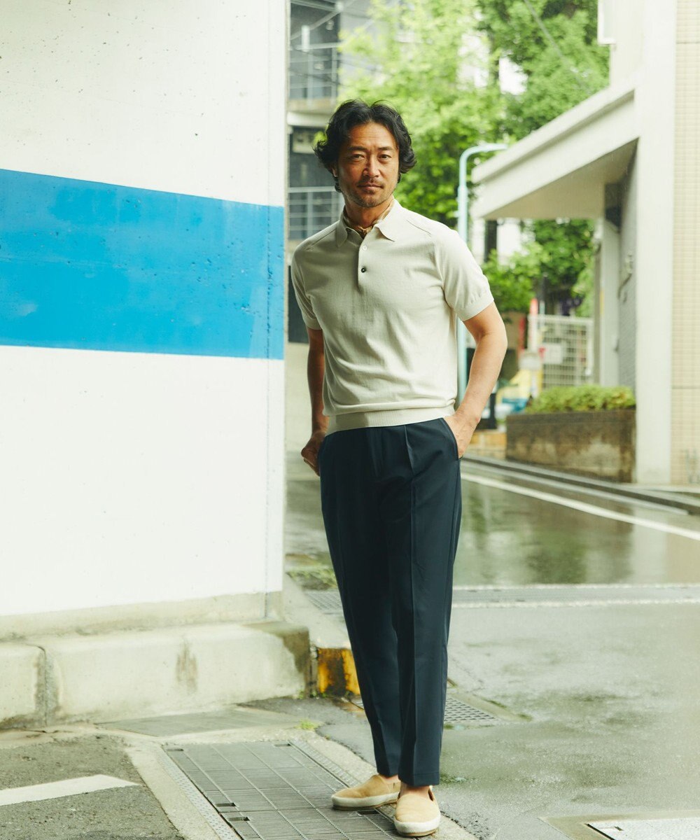 GOTAIRIKU 【ウォッシャブル】ハイゲージ ニットポロシャツ 