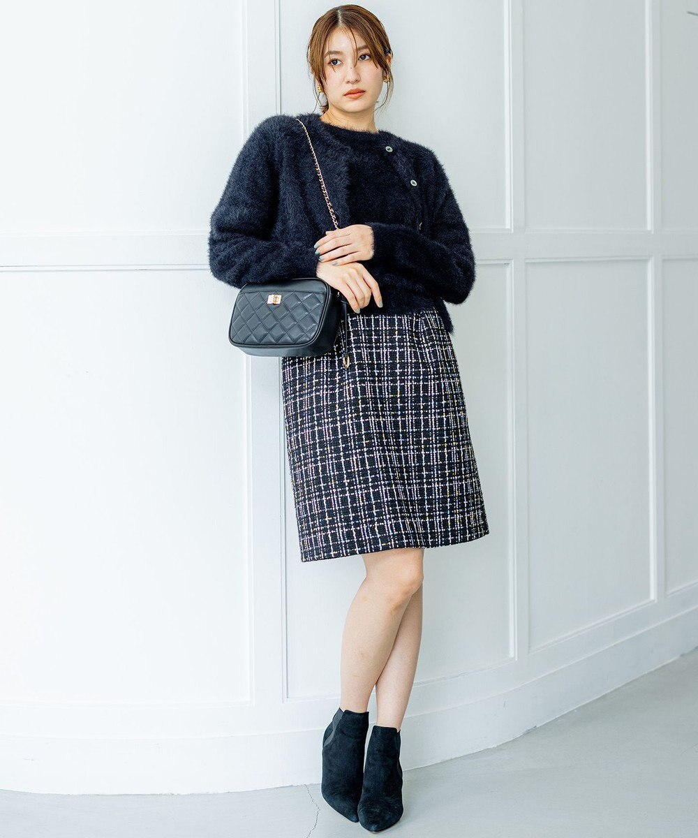 組曲 ナイロンファー カーディガン 