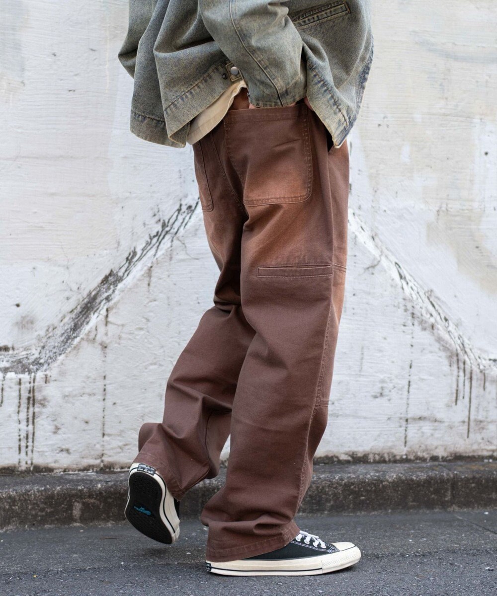 WEGO 【ウエストゴム/MLサイズ展開】ージーダブルニーパンツ 