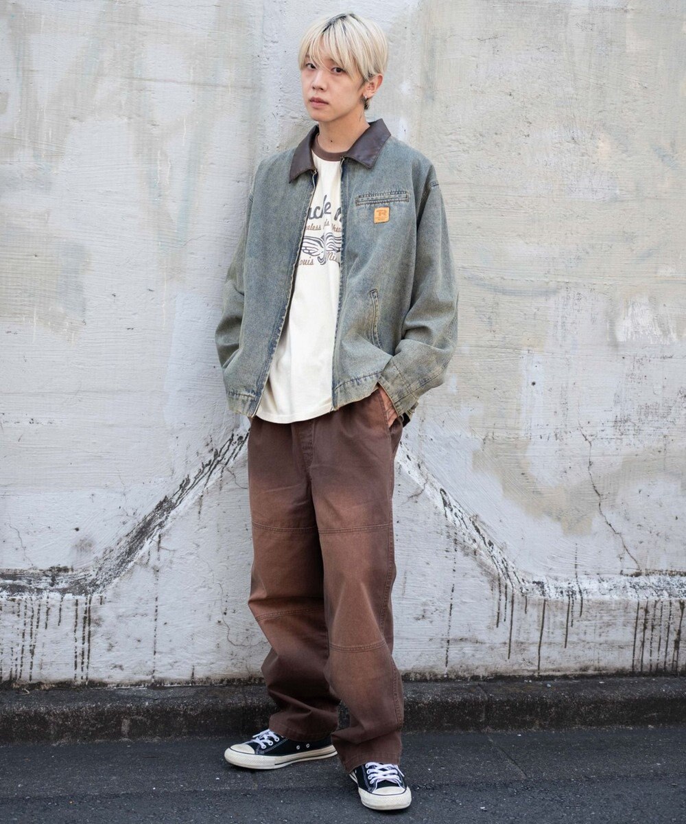 WEGO 【ウエストゴム/MLサイズ展開】ージーダブルニーパンツ 