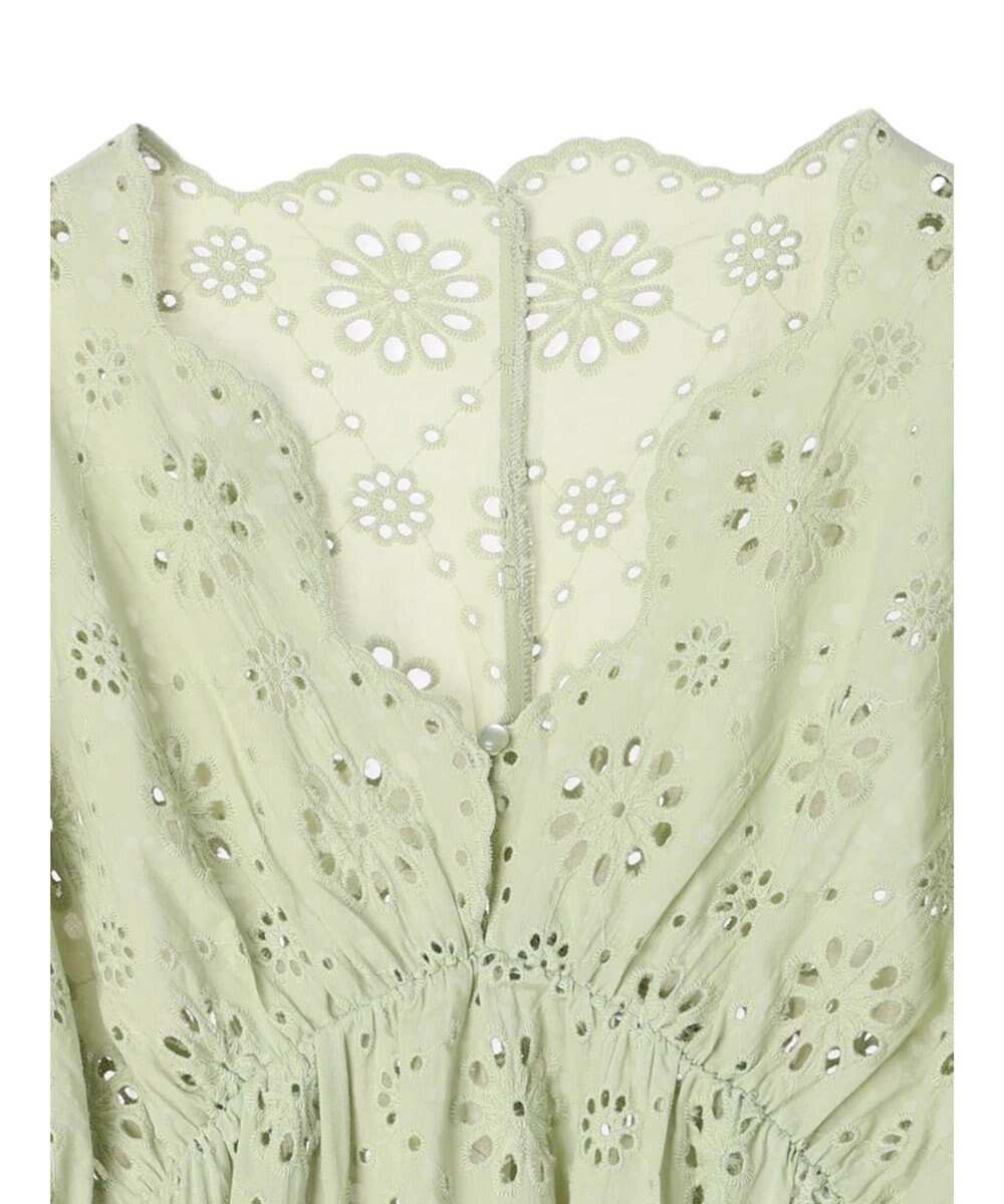 earth music&ecology コットンレースＶネックブラウス 