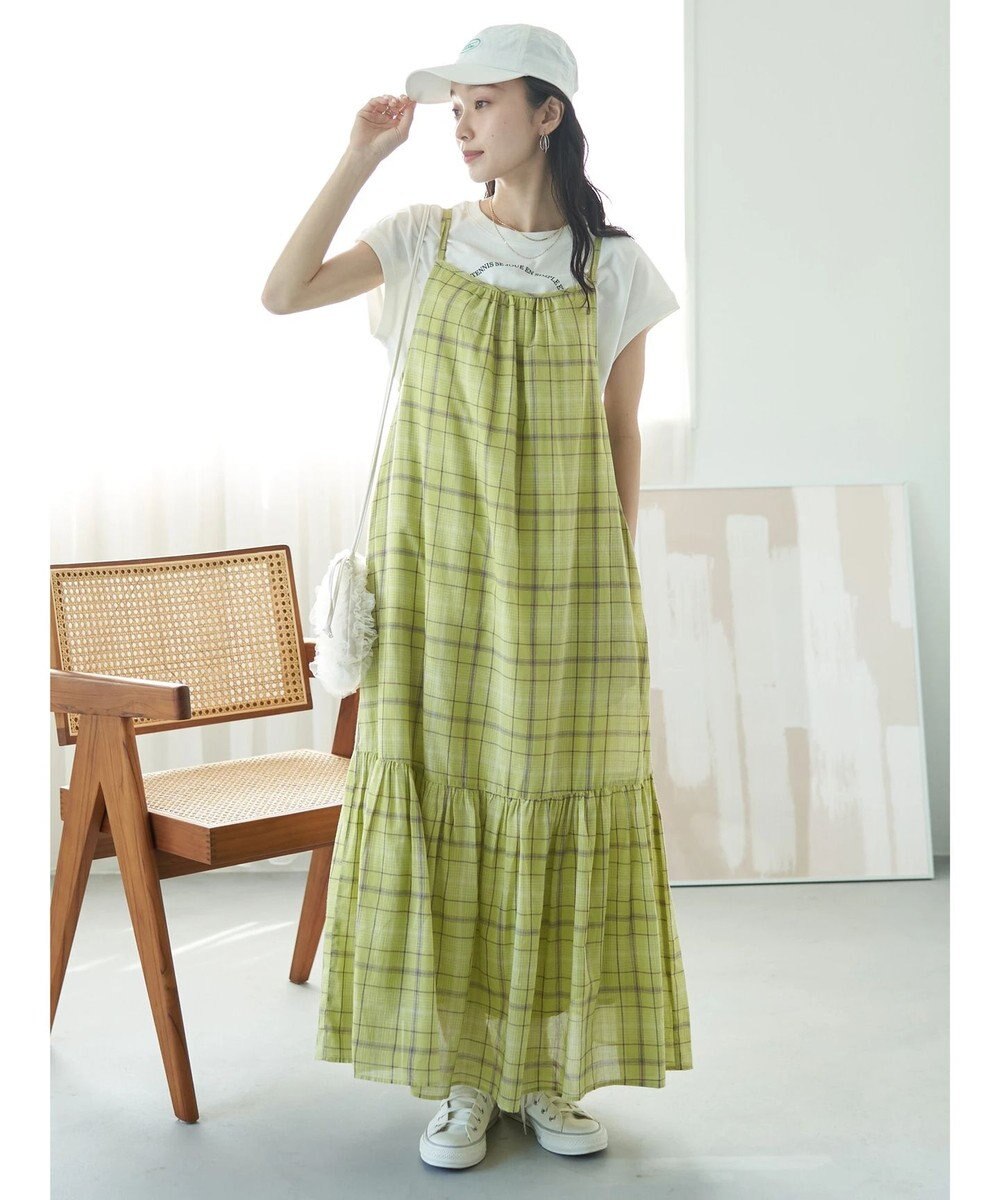 earth music&ecology マドラスチェックキャミワンピース 