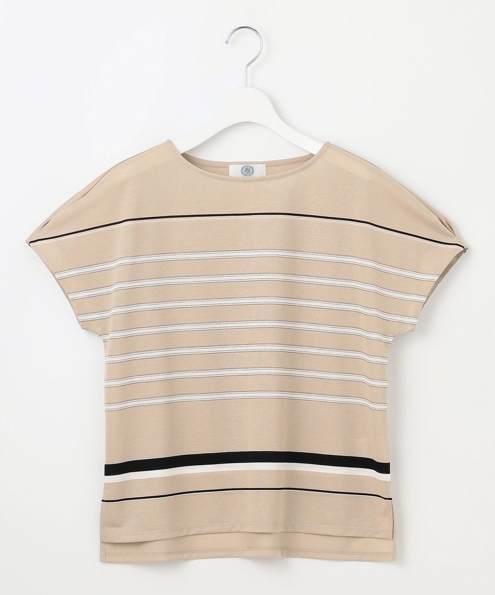 J.PRESS LADIES L パネルボーダー フレンチスリーブ カットソー 