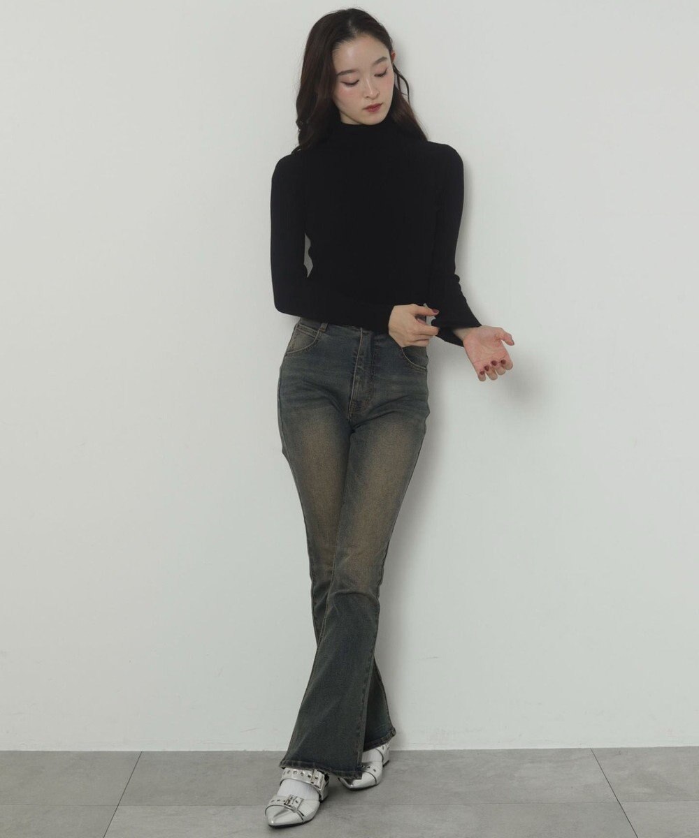 WEGO ストレッチフレアデニムパンツ 