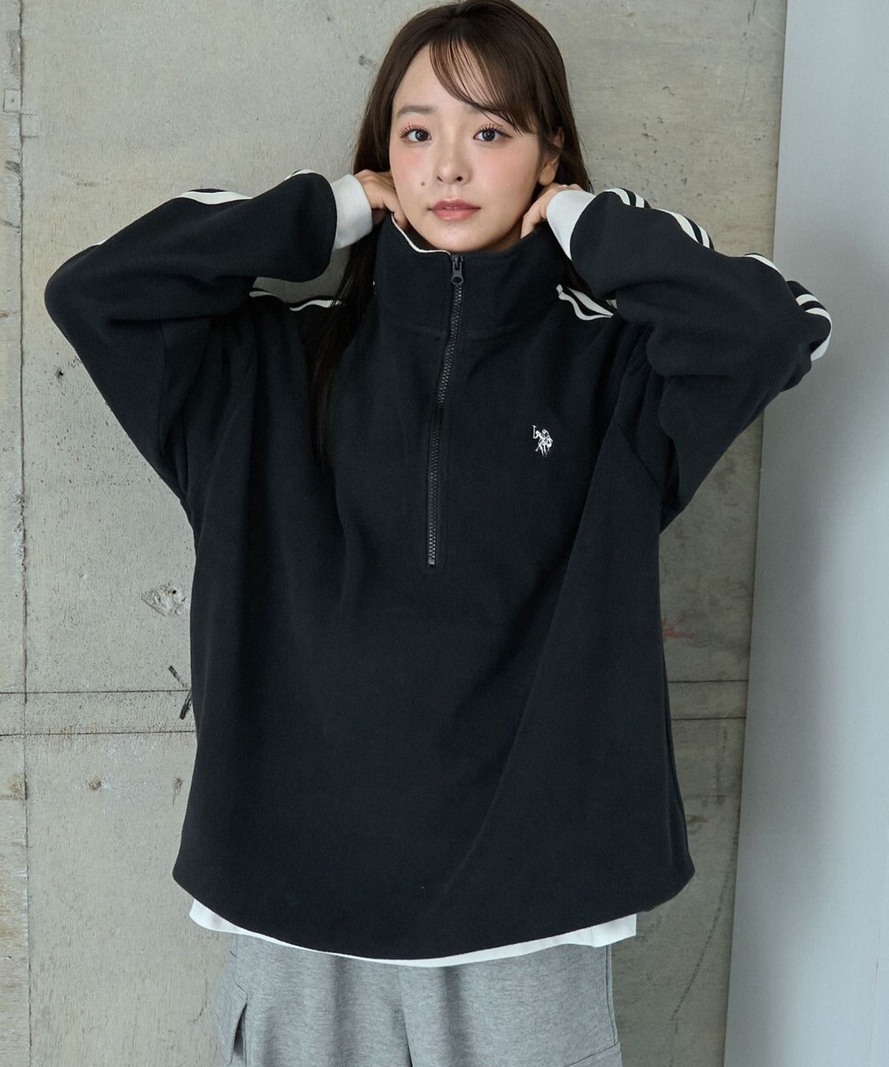 WEGO 【ユニセックス着用ITEM】USPOLOフリースハーフジッププルオーバー 