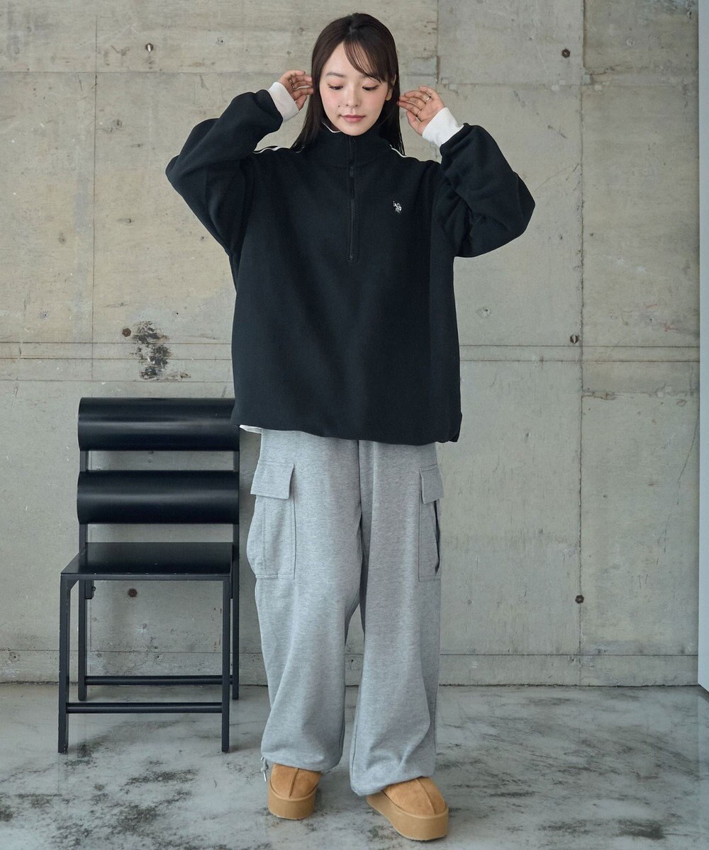 WEGO 【ユニセックス着用ITEM】USPOLOフリースハーフジッププルオーバー 
