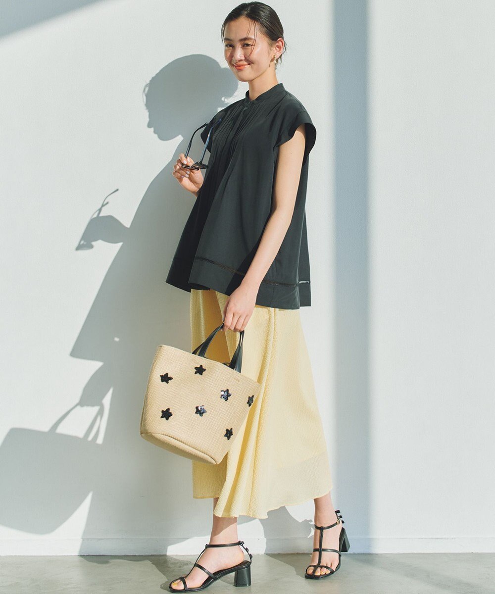 組曲 【先行予約】スムースクロス ピンタックブラウス 