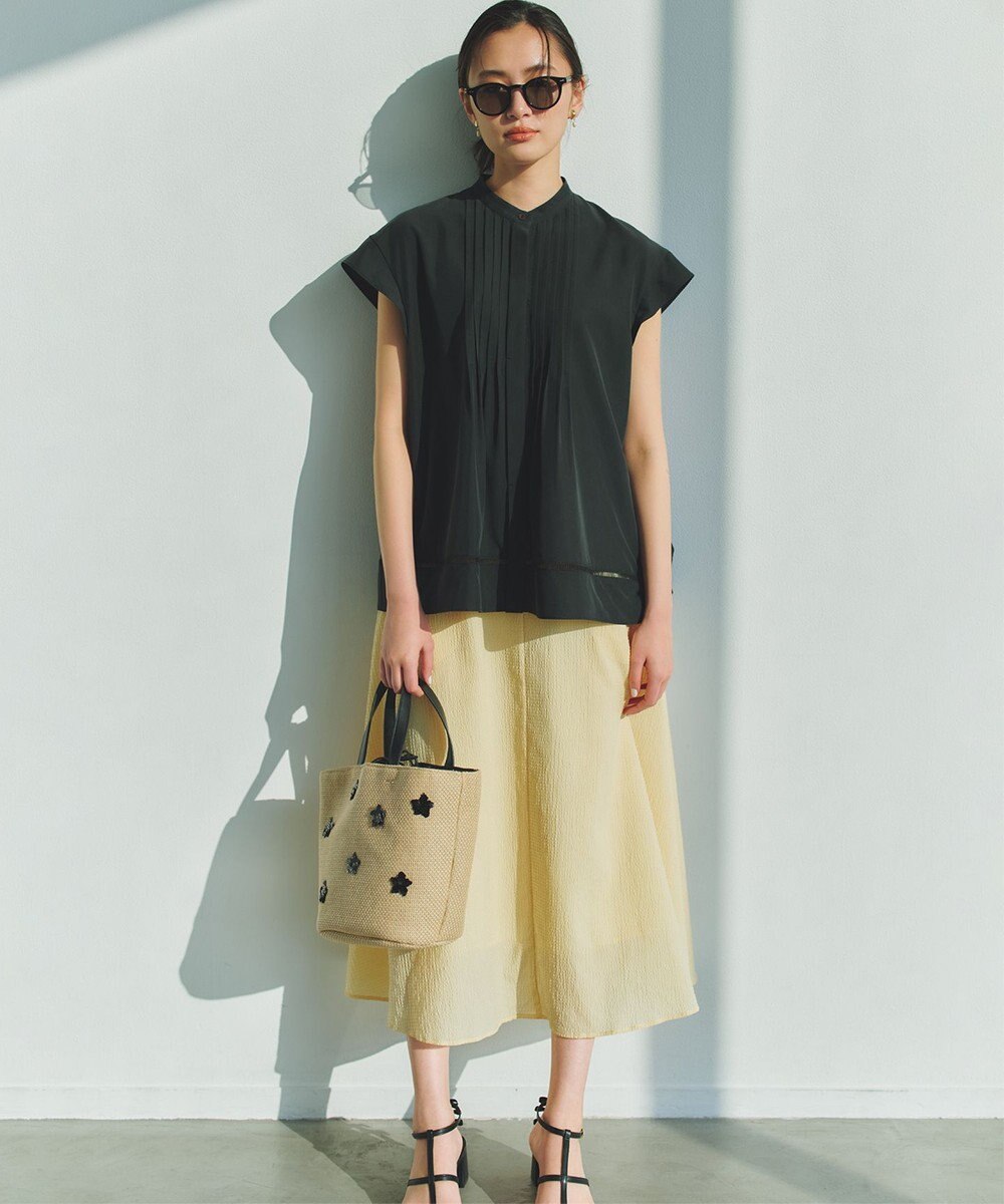 組曲 【先行予約】スムースクロス ピンタックブラウス 