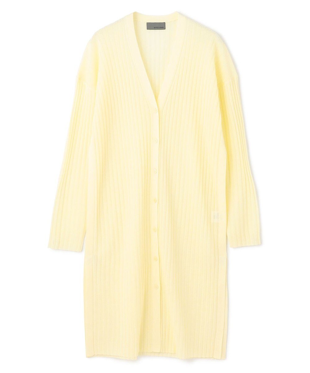 uncrave シアーニット リブロングカーディガン 