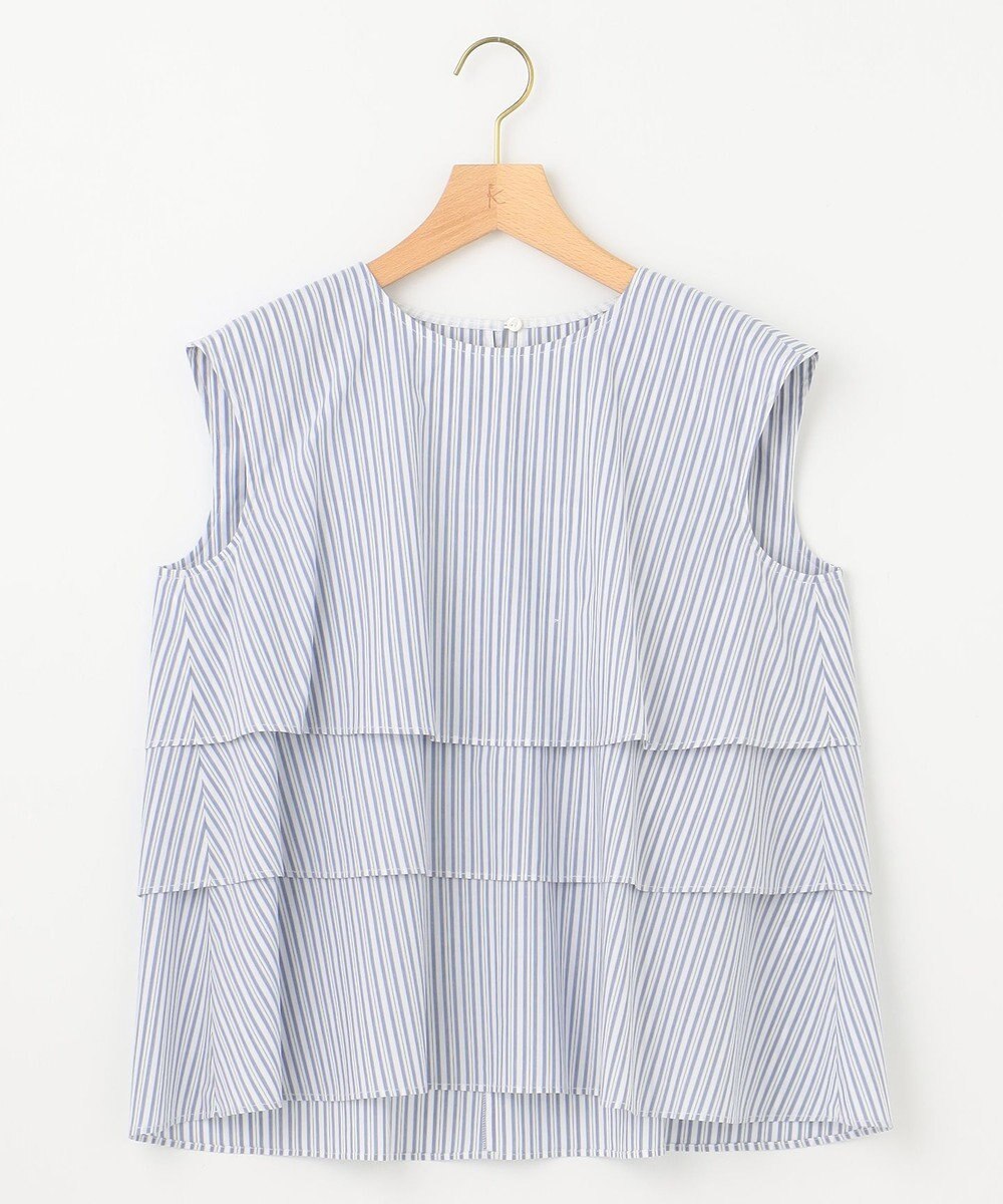 組曲 【WEB限定】コットンレーヨンシャーティングノースリーブ ブラウス 