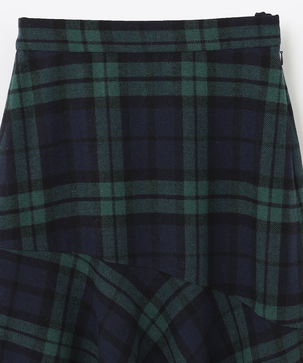 ANY 【ウエストゴム・洗える】タータンマーメイドスカート 