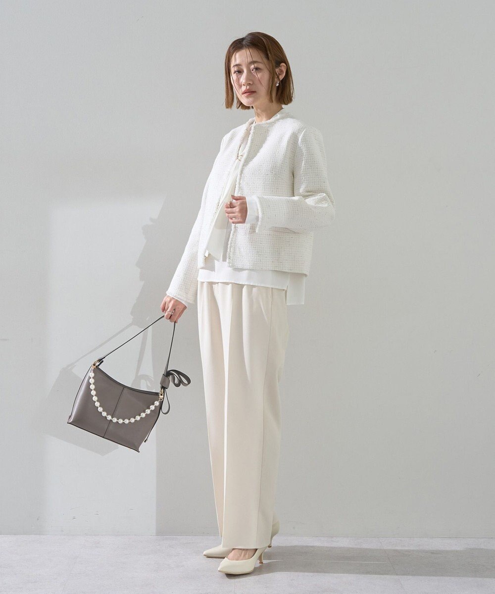 YECCA VECCA パールチャーム付きリボンベルトバッグ 