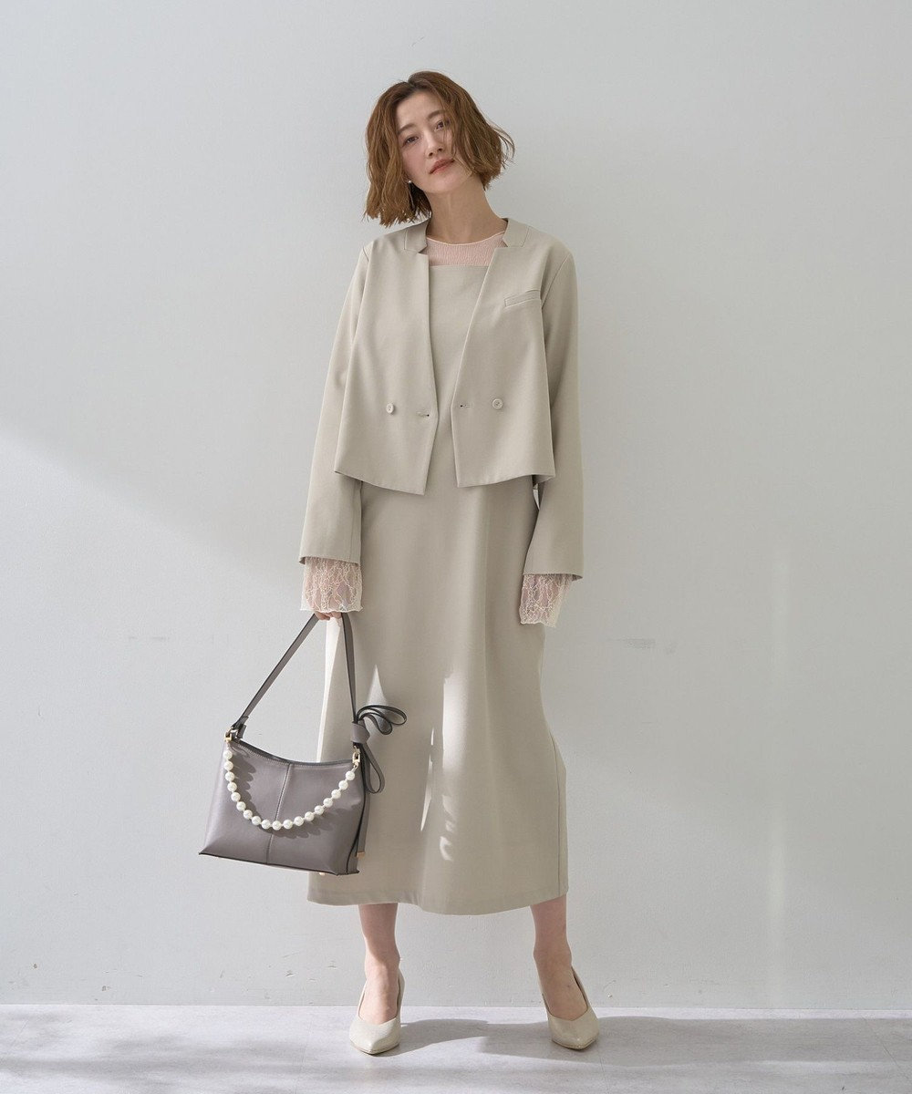 YECCA VECCA パールチャーム付きリボンベルトバッグ 