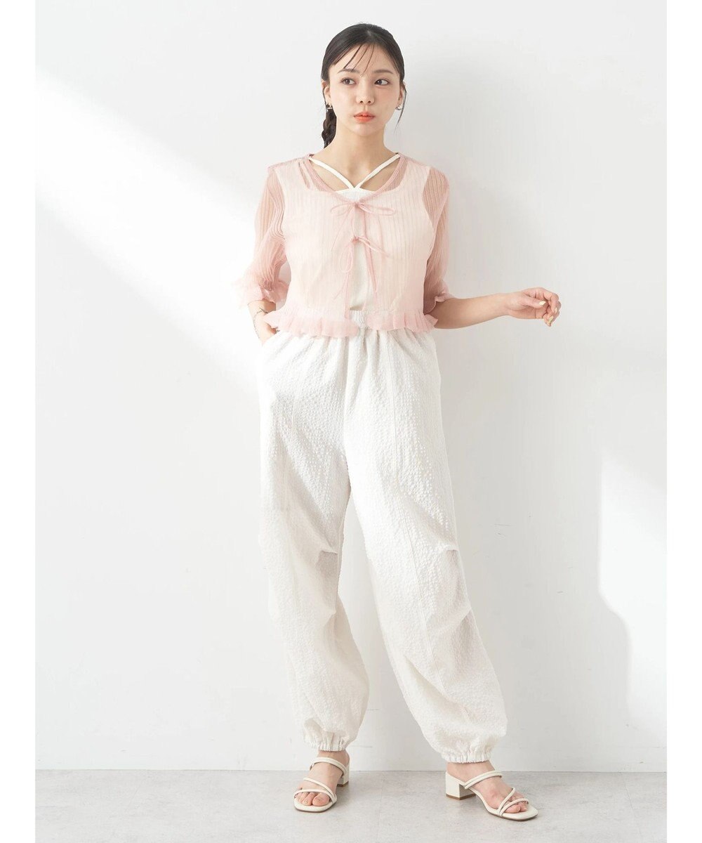 earth music&ecology シアーラメフリルカーディガン 