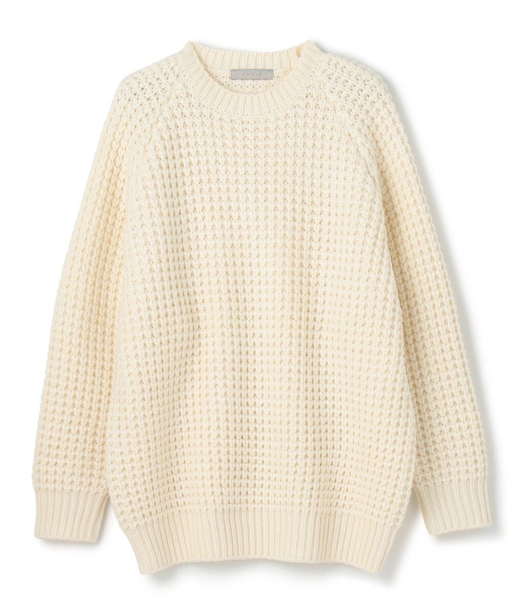 UNFILO MENS 【男女兼用】ウールポップコーン クルーネック ニット 