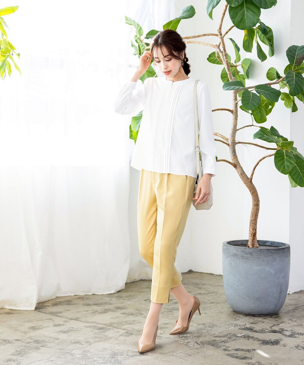 Tiaclasse 【洗える】スリットテーパードパンツ 