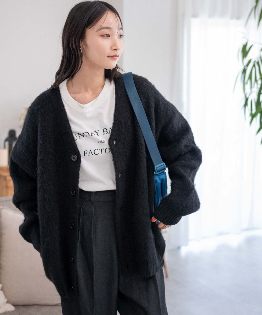 WEGO モヘアライクBIGカーディガン 