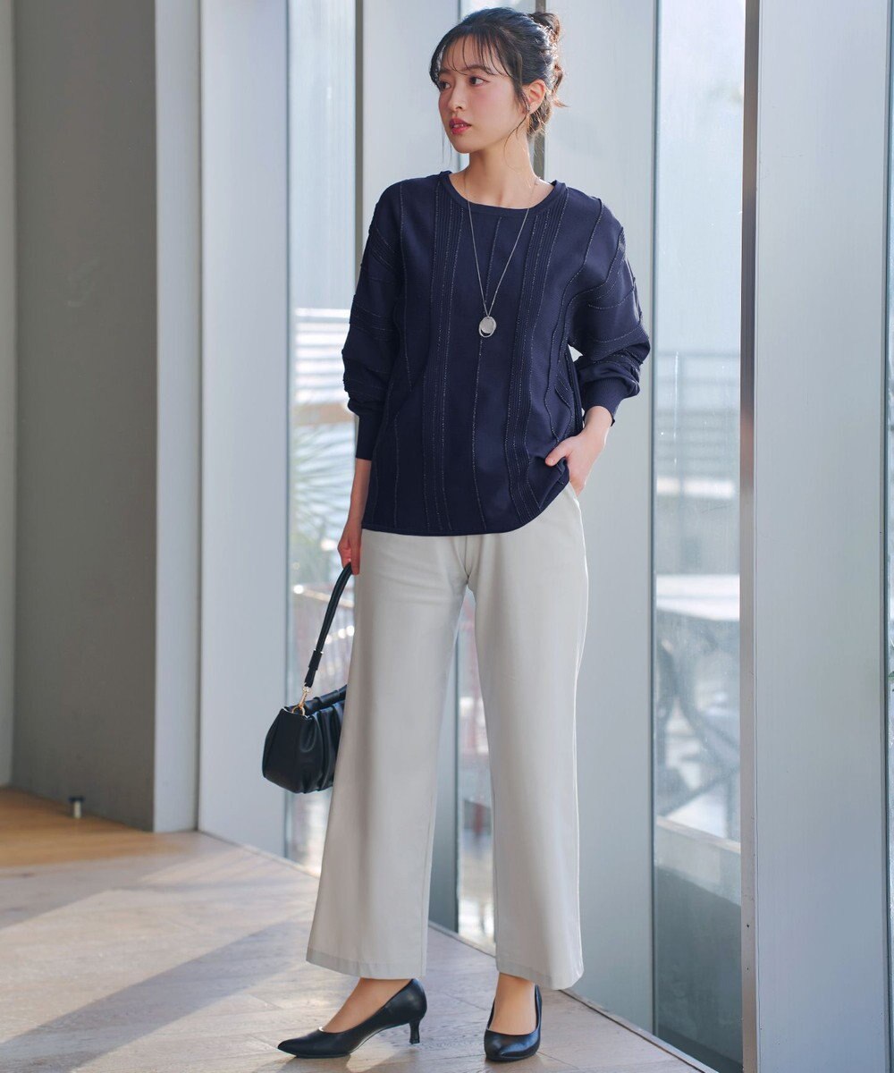 Tiaclasse 日本製エアシルキーワイドパンツ 