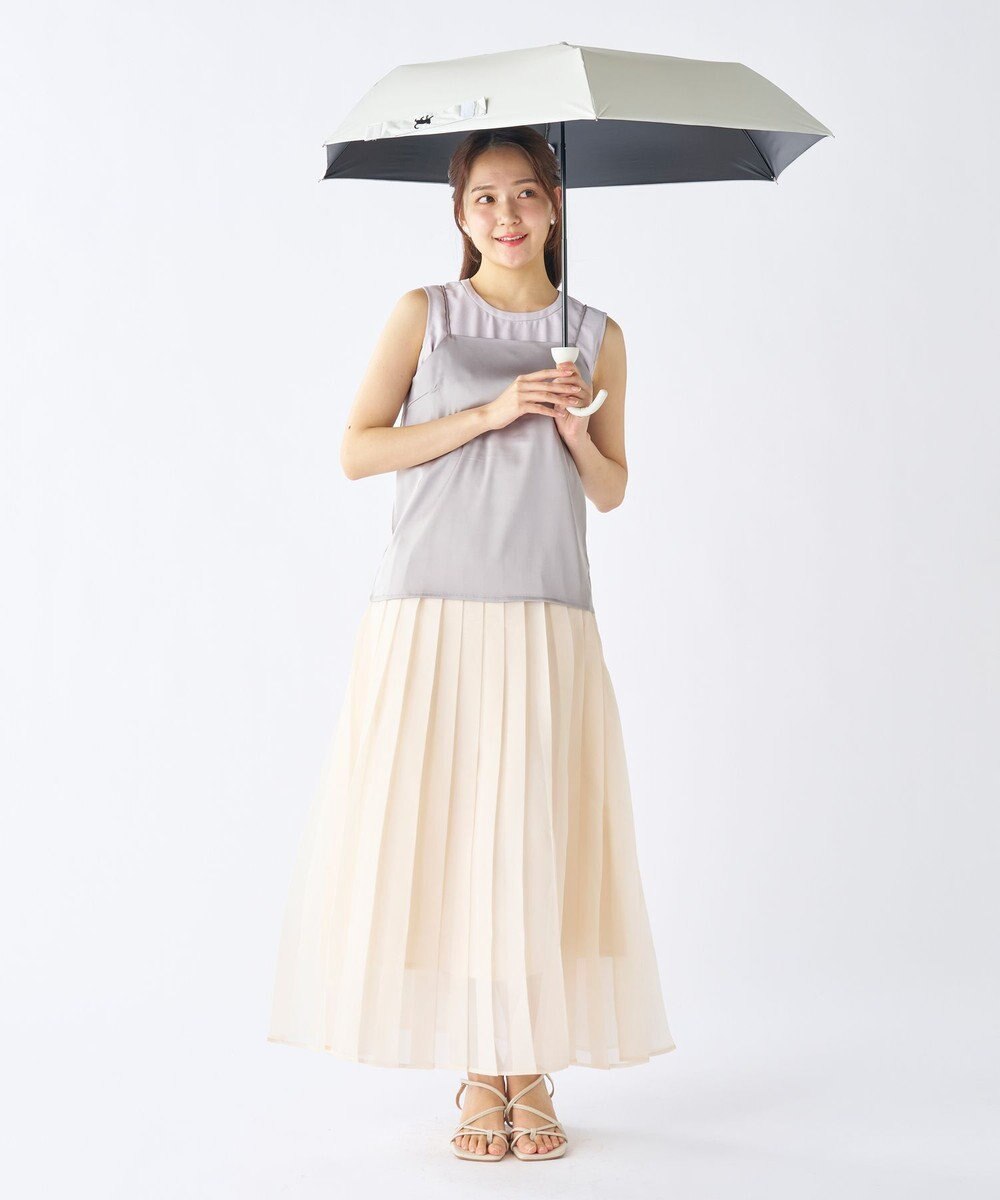 MOONBAT 【遮光100％/UV100%】エスタ (estaa) にゃんこミニ 折りたたみ傘 日傘 軽量 晴雨兼用 猫 ネコ 