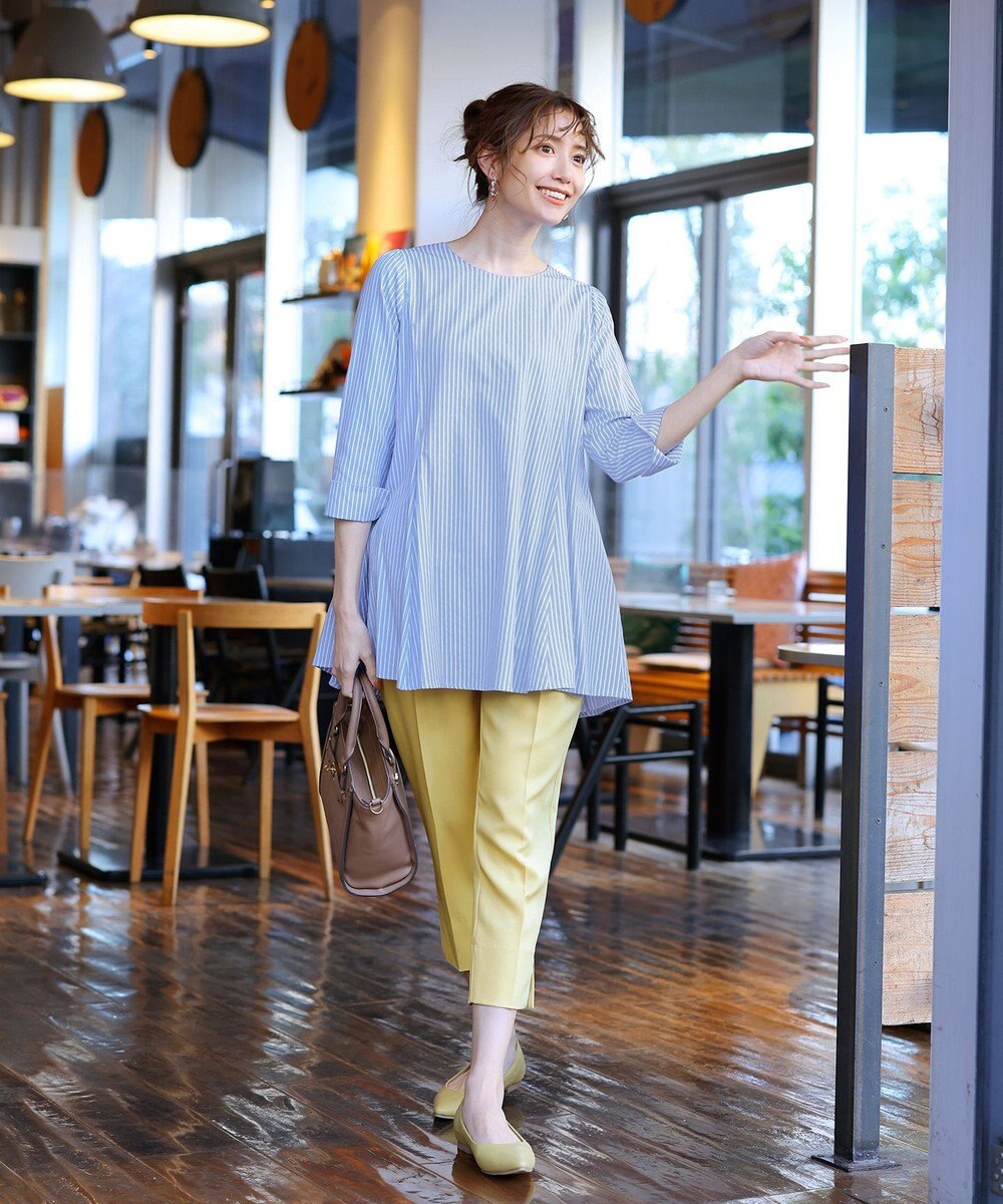 Tiaclasse 【洗える】スリットテーパードパンツ 