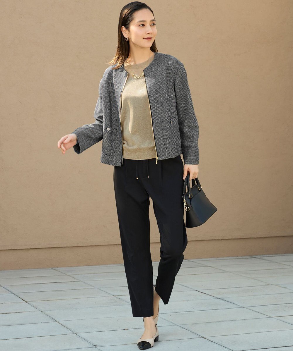 自由区 【洗える】シアーアセテート ニット 