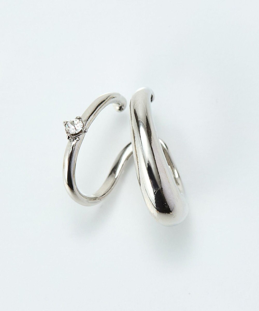 Phoebe ドレッシングビジューイヤーカフ　シルバー/片耳 