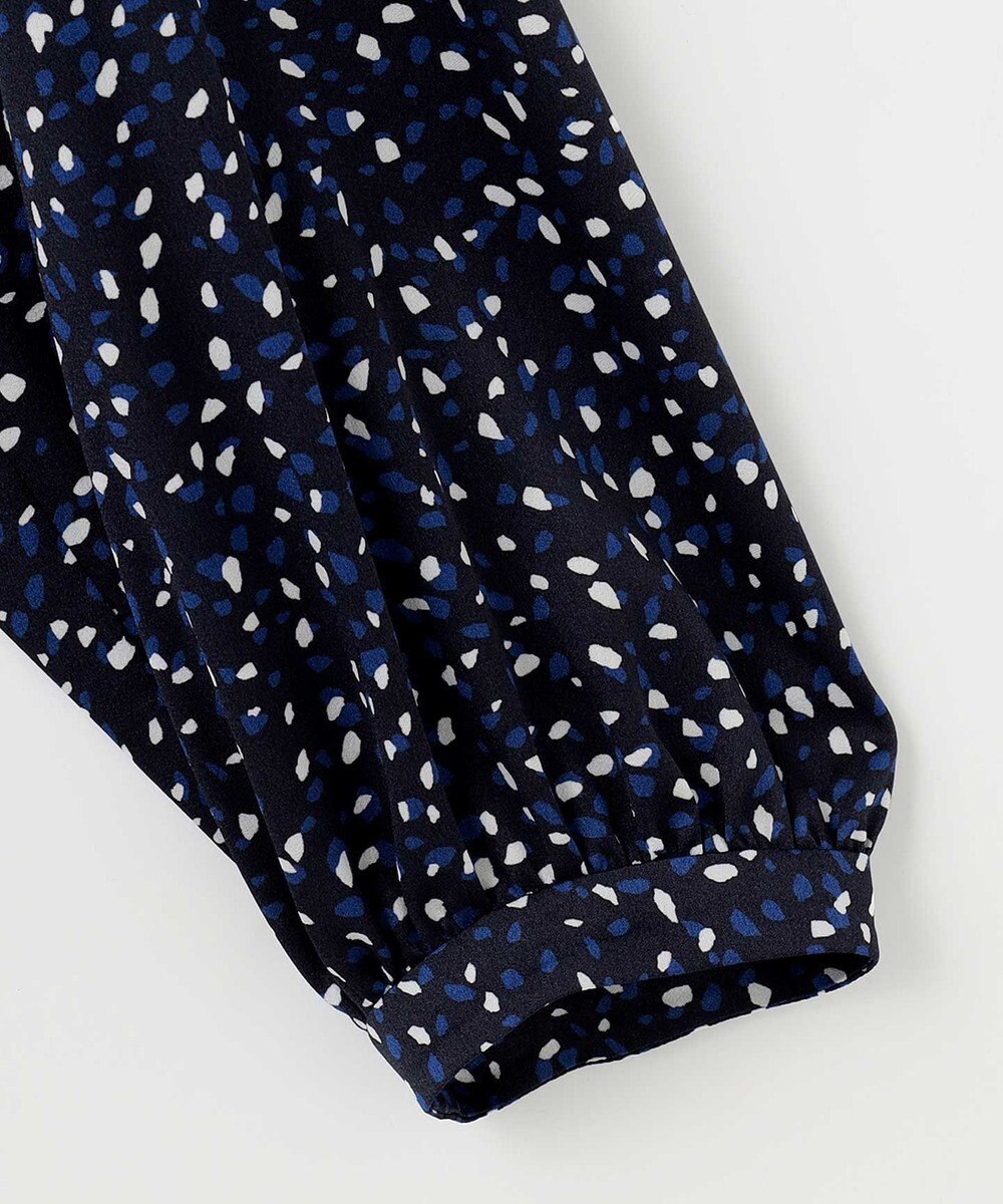 自由区 【XSサイズ～/洗える】フローイングドットプリント ワンピース 