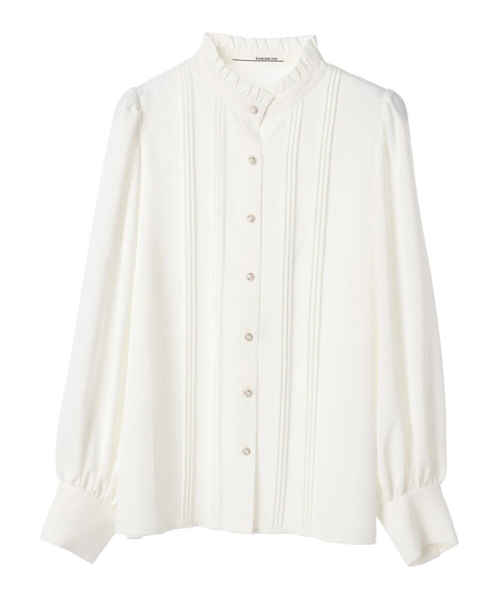 Green Parks ・ＥＬＥＮＣＡＲＥ　ＤＵＥ　ピンタックスタンドブラウス 