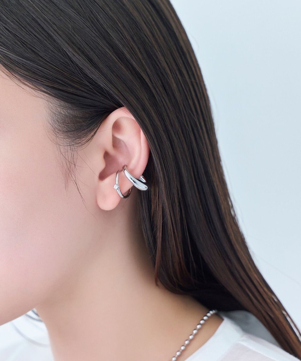 Phoebe ドレッシングビジューイヤーカフ　シルバー/片耳 