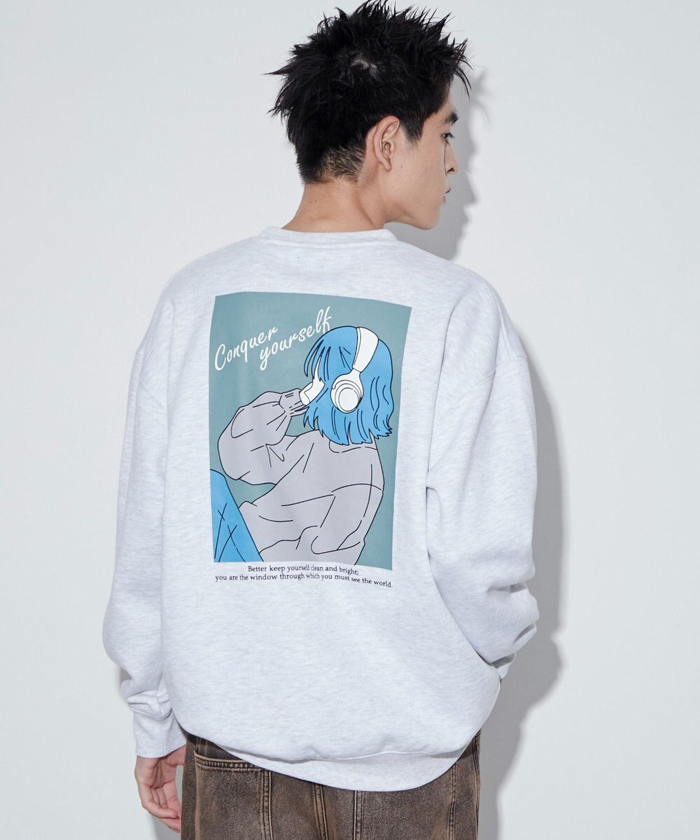 WEGO 【ユニセックス着用ITEM】ガールイラストグラフィックプルオーバー 