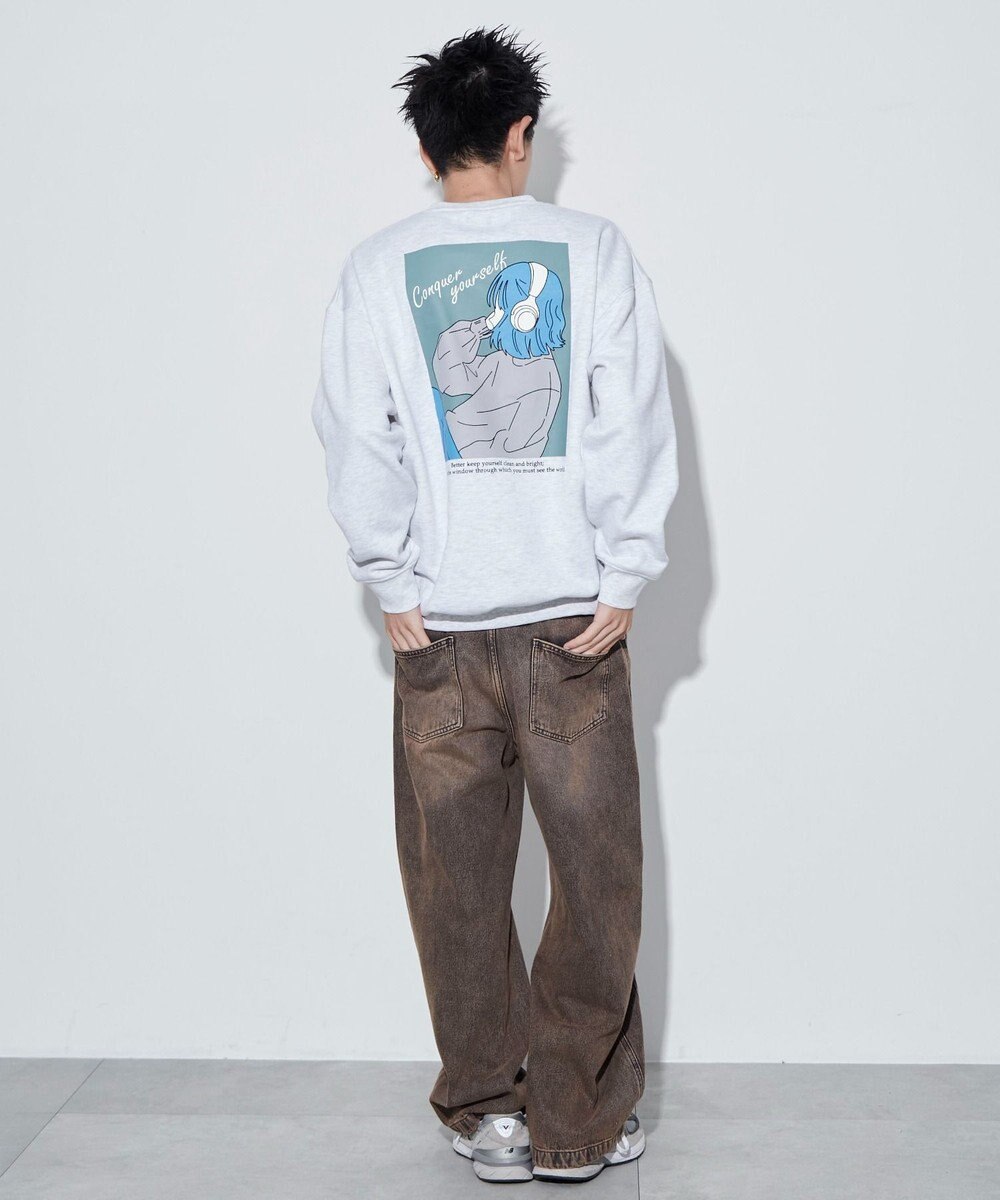 WEGO 【ユニセックス着用ITEM】ガールイラストグラフィックプルオーバー 