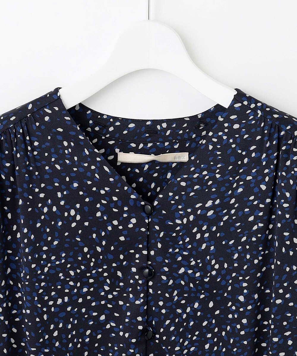 自由区 【XSサイズ～/洗える】フローイングドットプリント ワンピース 
