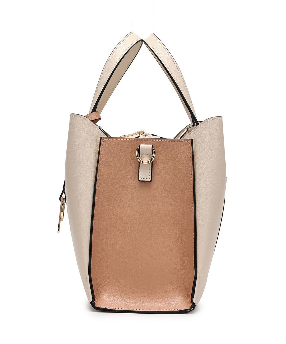 style code 【MERCURYDUO/マーキュリーデュオ】両アオリポケットサイド配色大開き開口 超軽量ハンドバッグ キーチャーム付 