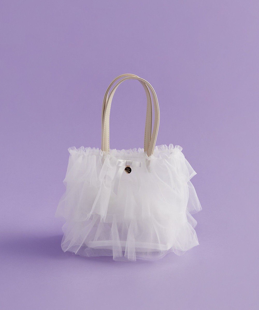 Maison de FLEUR コットンキャンディフリルトートバッグ 