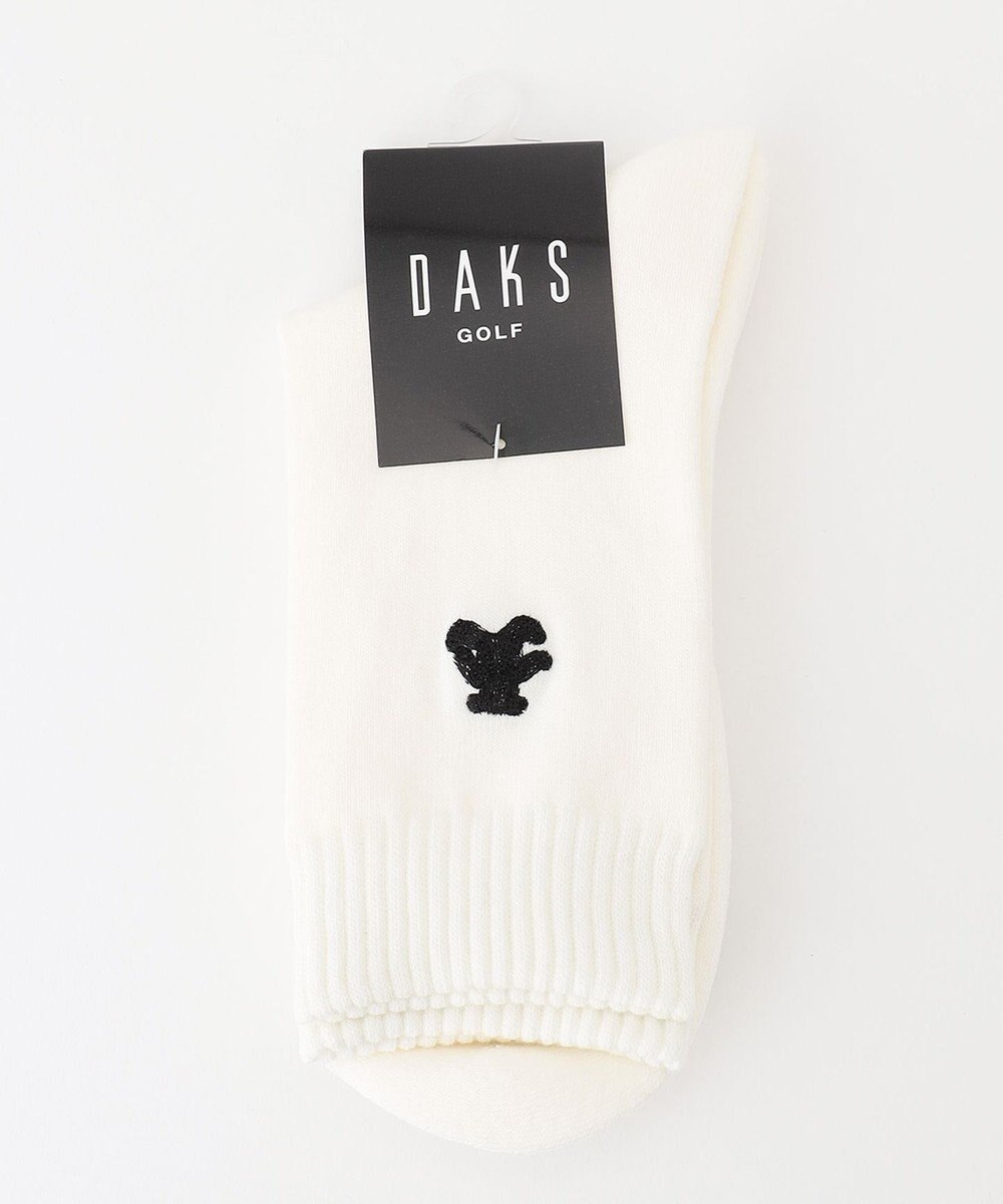 DAKS GOLF 【MEN】ワンポイントシャドーベア刺繍 レギュラーソックス ホワイト系