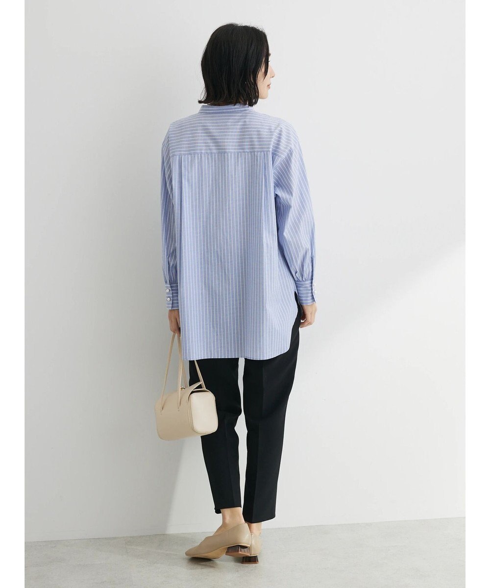 Green Parks パール釦ストライプシャツ 