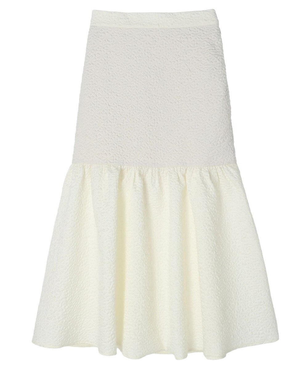 earth music&ecology エンボスフラワー　切替ボリュームスカート 