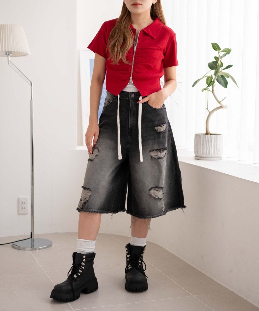 WEGO WZIPギャザートップス 