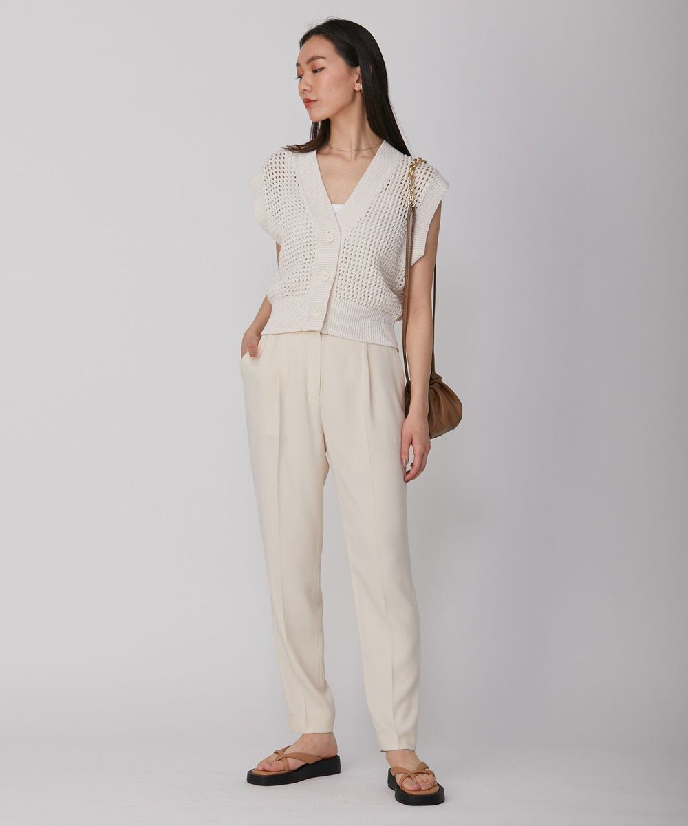 ICB 【人気のため新色追加・洗える】Naiaバックサテン テーパードパンツ 