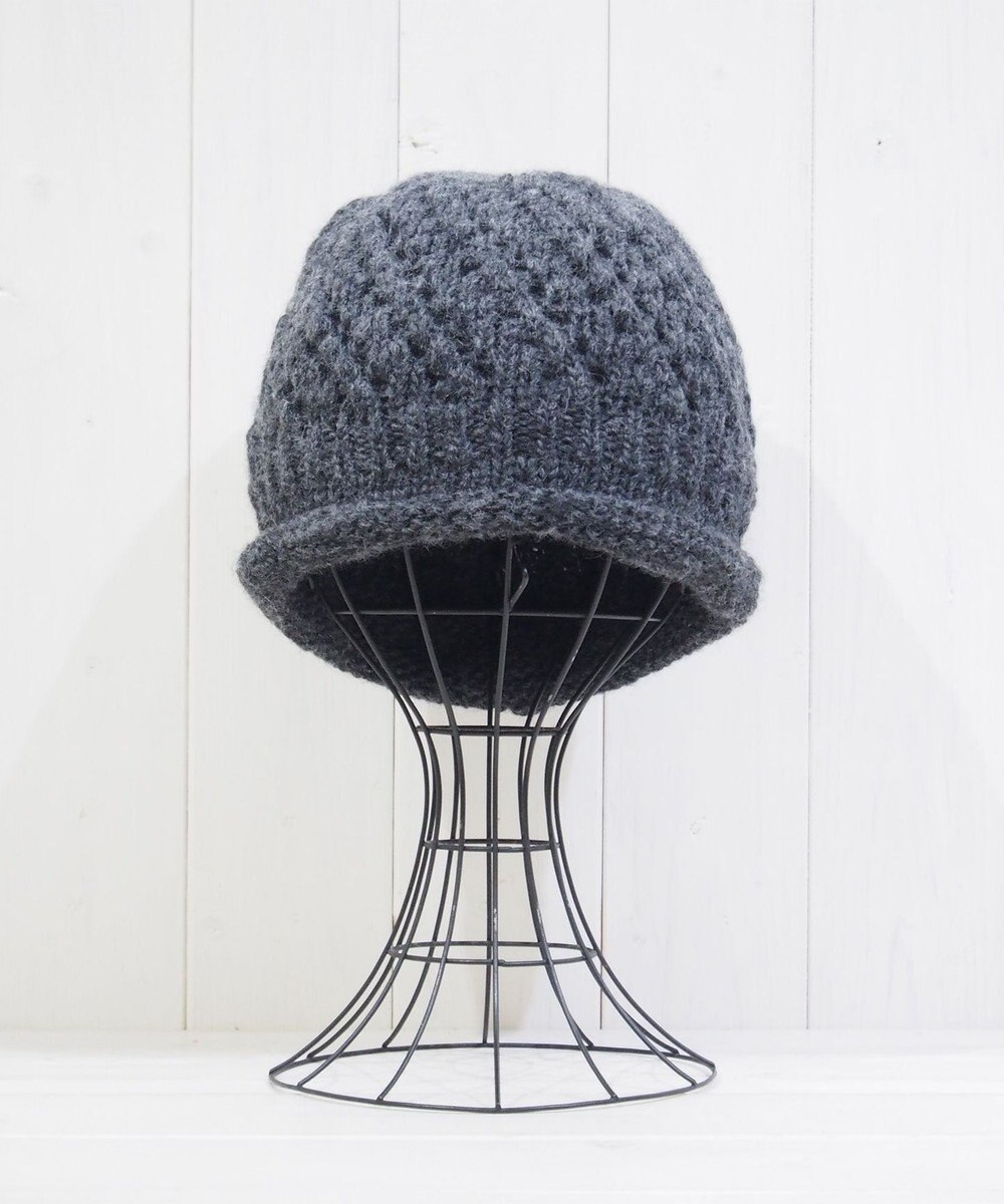 石田製帽 【防寒対策・日本製】ウールロールアップ ニット帽 