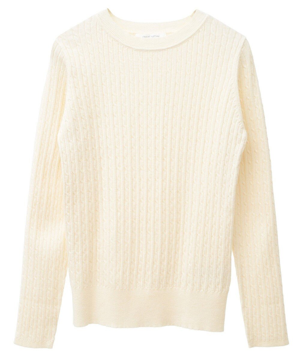 Green Parks プチケーブルクルーネックニットプルオーバー 