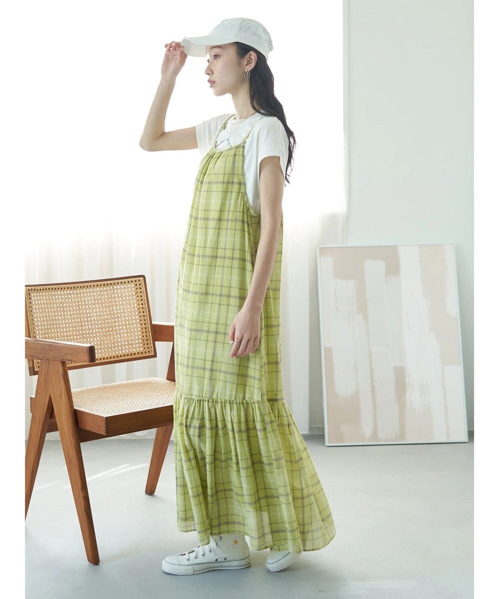 earth music&ecology マドラスチェックキャミワンピース 
