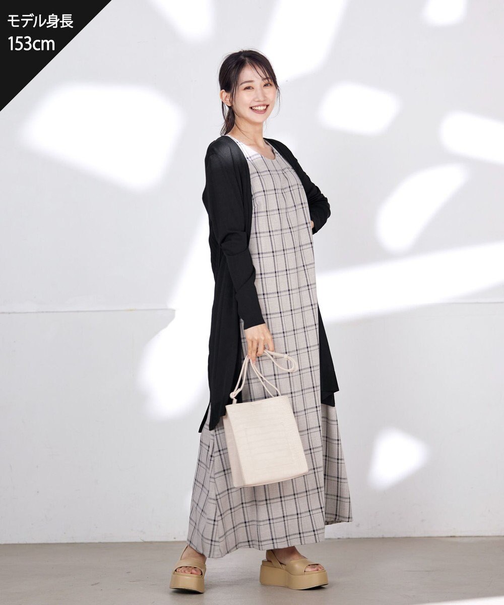 Tiaclasse 【洗える】バックリブプリーツ編みロングカーディガン 