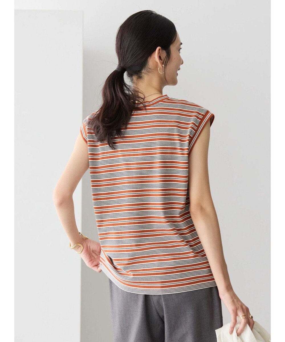 AMERICAN HOLIC マルチボーダーノースリーブカットプルオーバー 