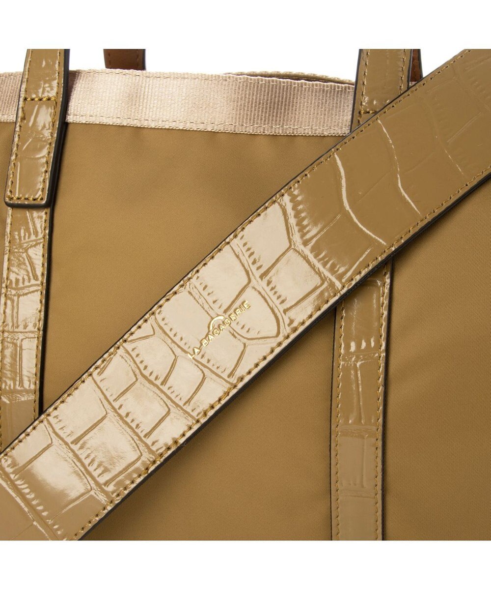 LA BAGAGERIE 【エコユース】ナイロン×型押しエナメル　2WAYミニトート 