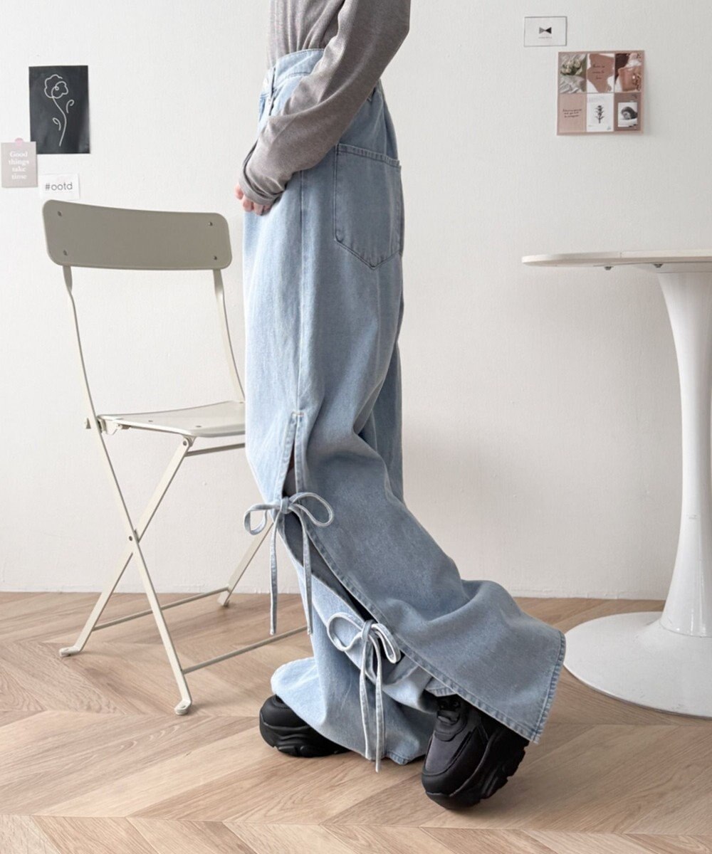 WEGO リボンデザイン厚底スニーカー 