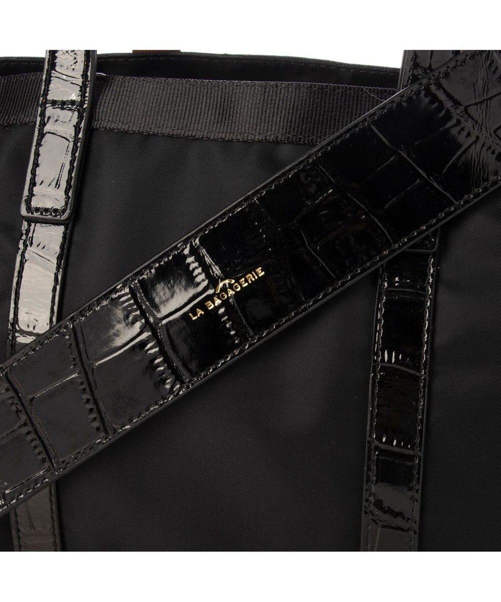 LA BAGAGERIE 【エコユース】ナイロン×型押しエナメル　2WAYミニトート 