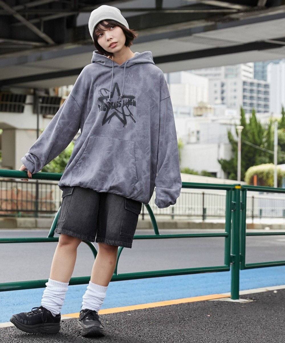 WEGO 【ユニセックス着用ITEM】スノーダイグラフィックビッグパーカー 