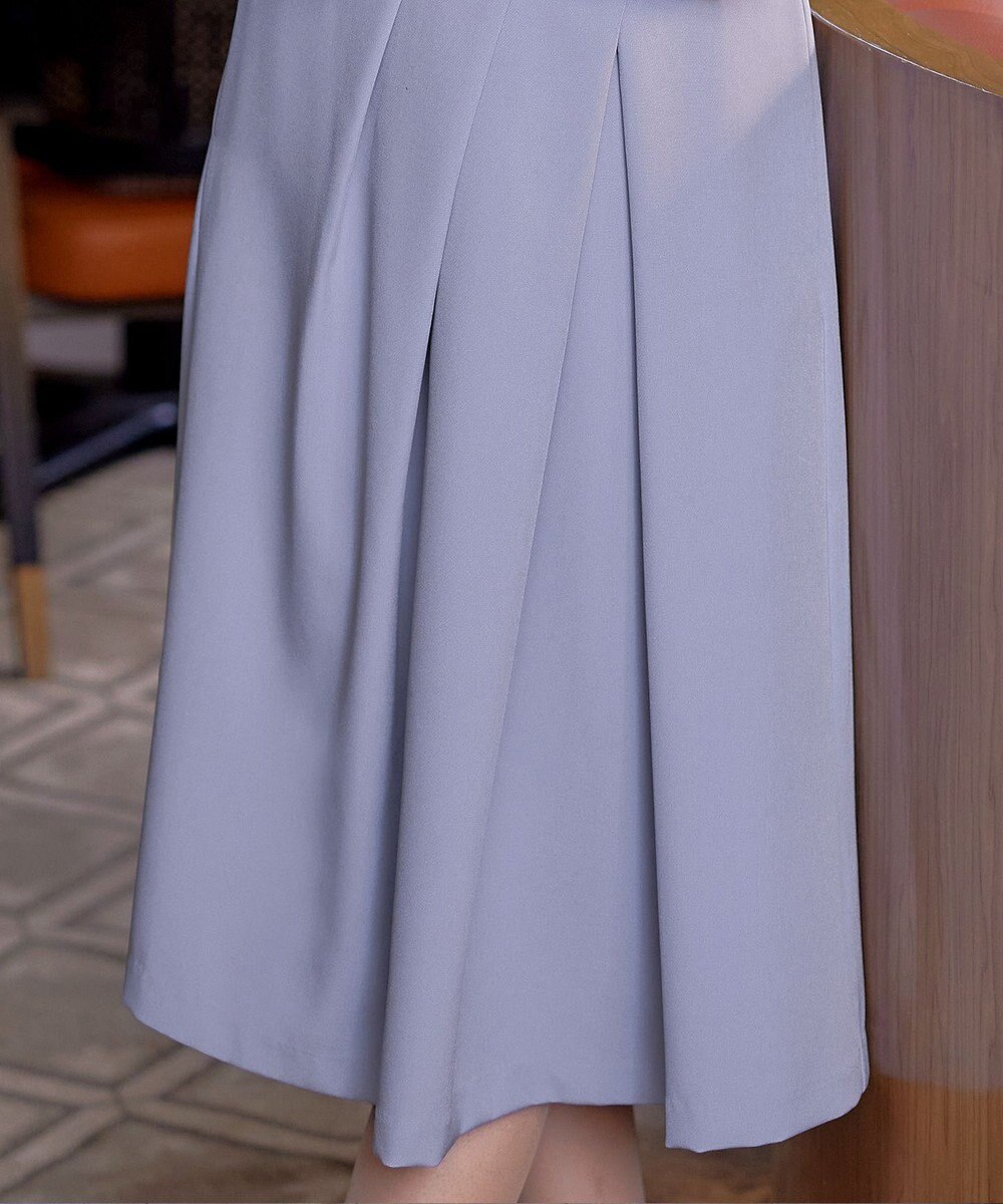 Tiaclasse L 【洗える】アシンメトリータックフレアワンピース 